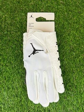Nike Air Jordan Jet 7.0 Football Receiver Gloves White Elephant DV4209-102 XL